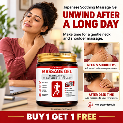 Massage gel applied on neck and shoulder stiffness