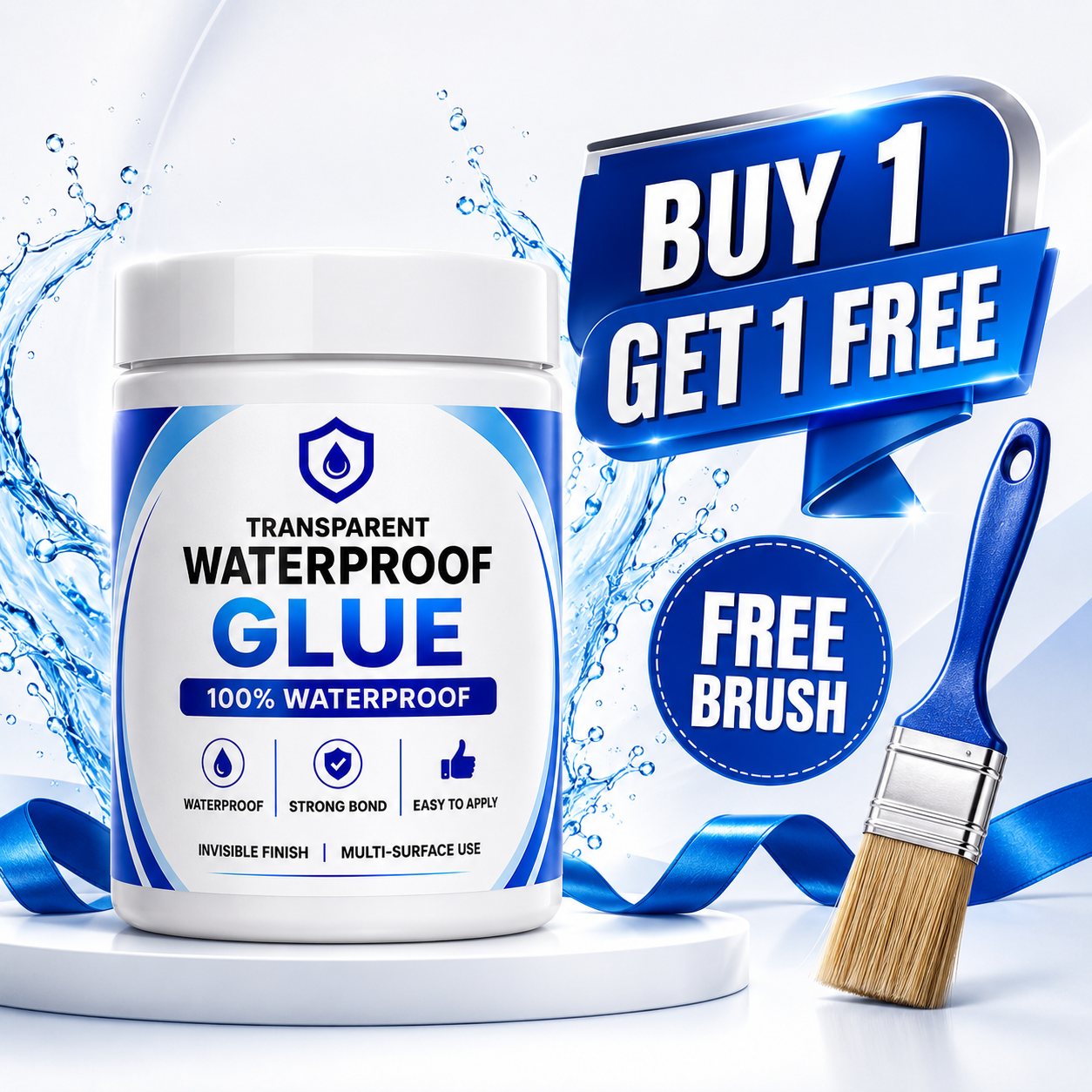 JSK India™ - Transparent Waterproof Glue + Free Brush © ( BUY 1 GET 1 FREE )