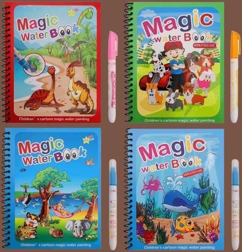 Reusable Magic Water Painting Book ( Pack of 4 )
