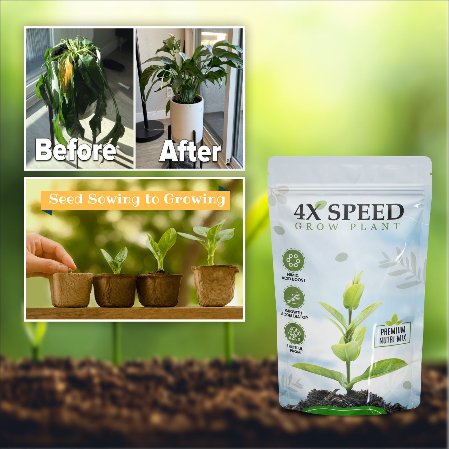 4x Speed Plant Growth Biofertilizer 🌱😍 (BUY 1 GET 1 FREE)