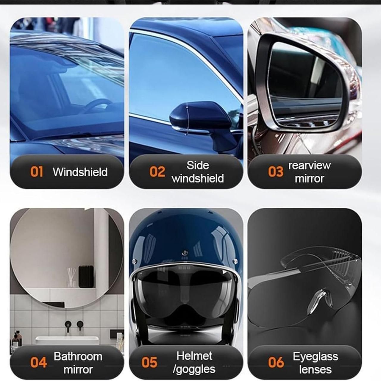 Car Glass Anti- Fog Hydrophobic Coating Spray (Pack of 2)