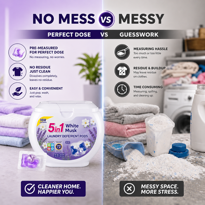 5-in-1 White Musk Laundry Detergent Pods (80PCS)