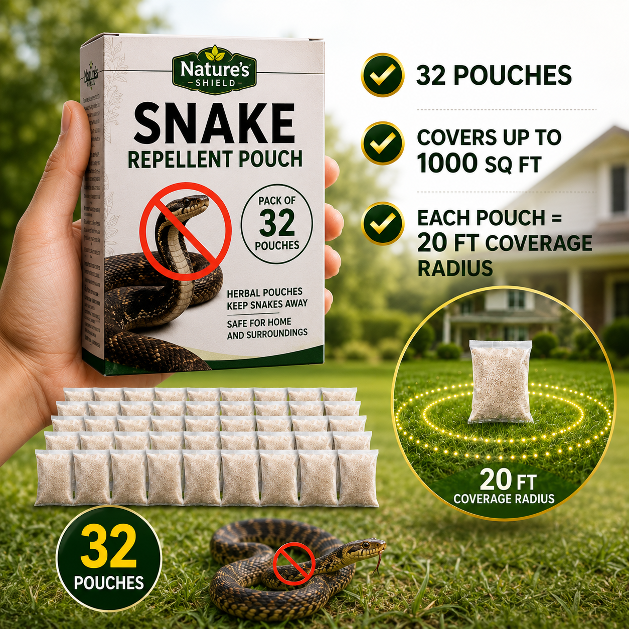 Snake Repellent Pouches (PACK OF 32)