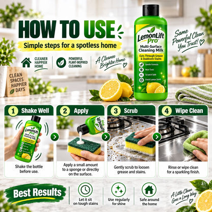 LemonLift Pro Multi-Surface Cleaning Milk (Pack of 3) – Removes Kitchen Grease & Tough Stains