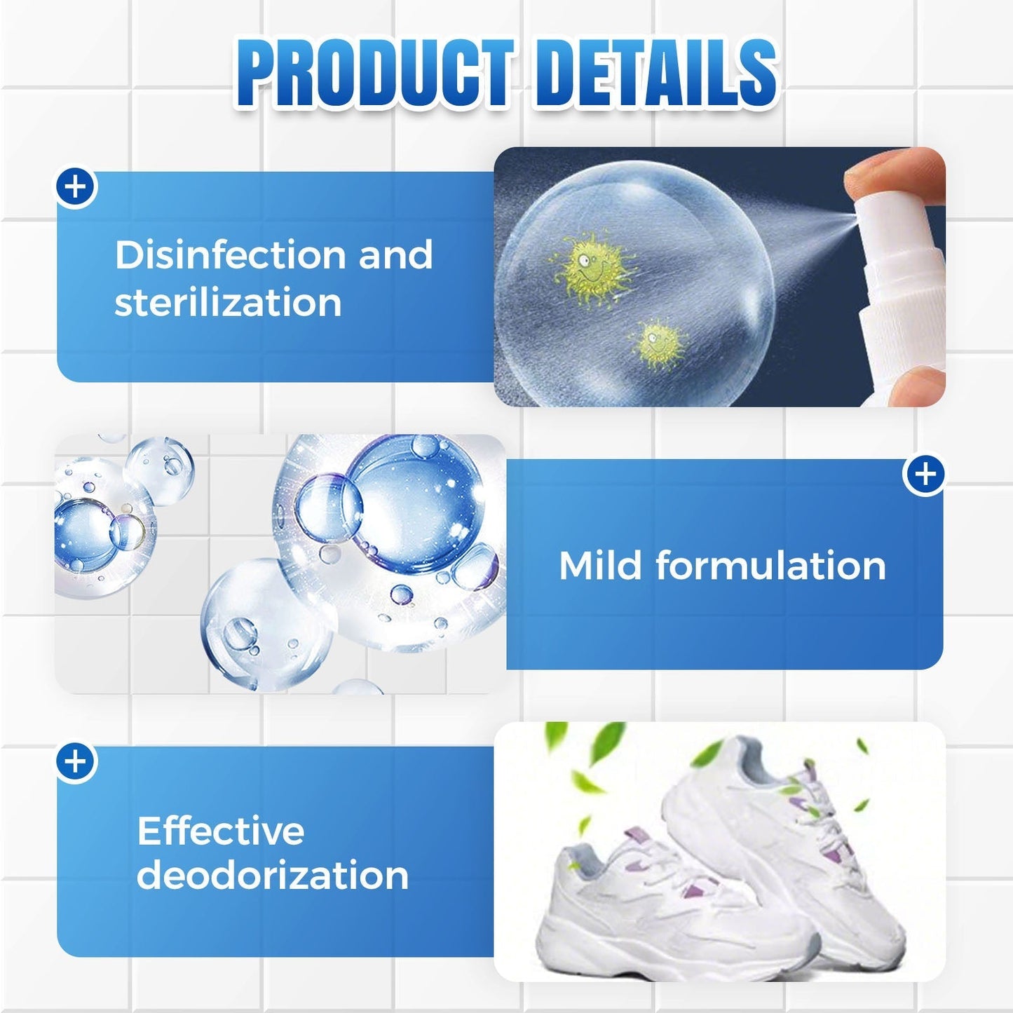 Antibacterial, fast-drying deodorant spray for shoes and socks