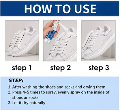 Antibacterial, fast-drying deodorant spray for shoes and socks